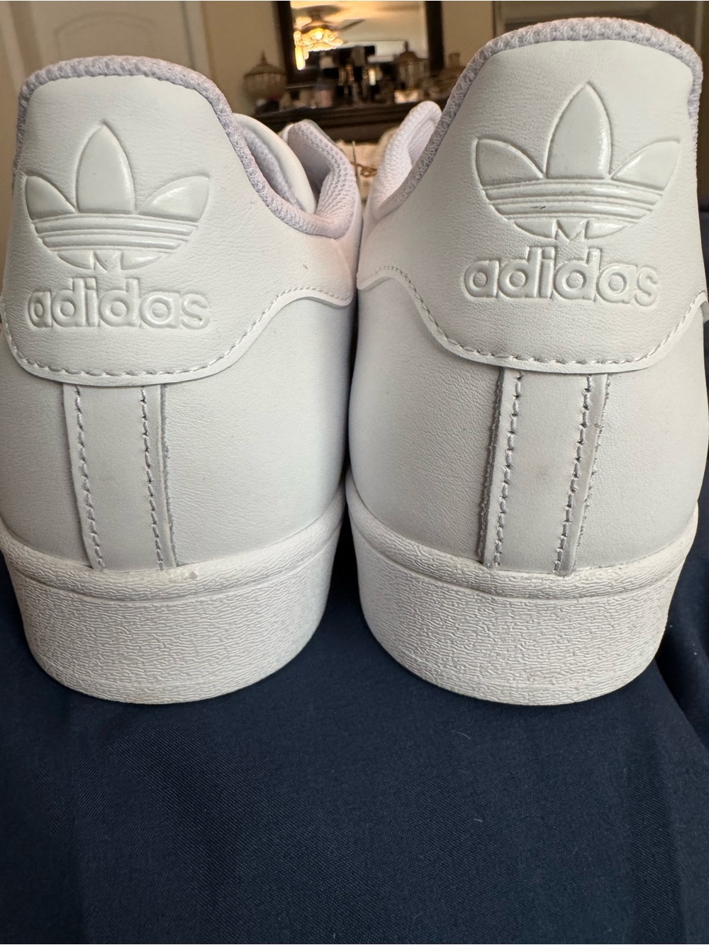 adidas White Classic Superstar Low-Top Sneakers, Size 12 US - Picture 10 of 14